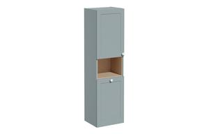 VitrA Root Classic 40cm 2 Door Semi-Tall Unit w/Laundry Basket (LH Hinge) - Matt Fjord Green
